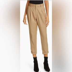 Nili Lotan Montana stretch wool crop pants tan camel brown size 8